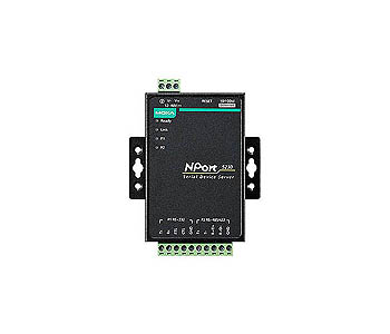 NPort 5230 w/ adapter - 1 port RS-422/485 device server, 1 port RS-232, 10/100M Ethernet, terminal block, 15KV ESD, 12-30VDC by MOXA